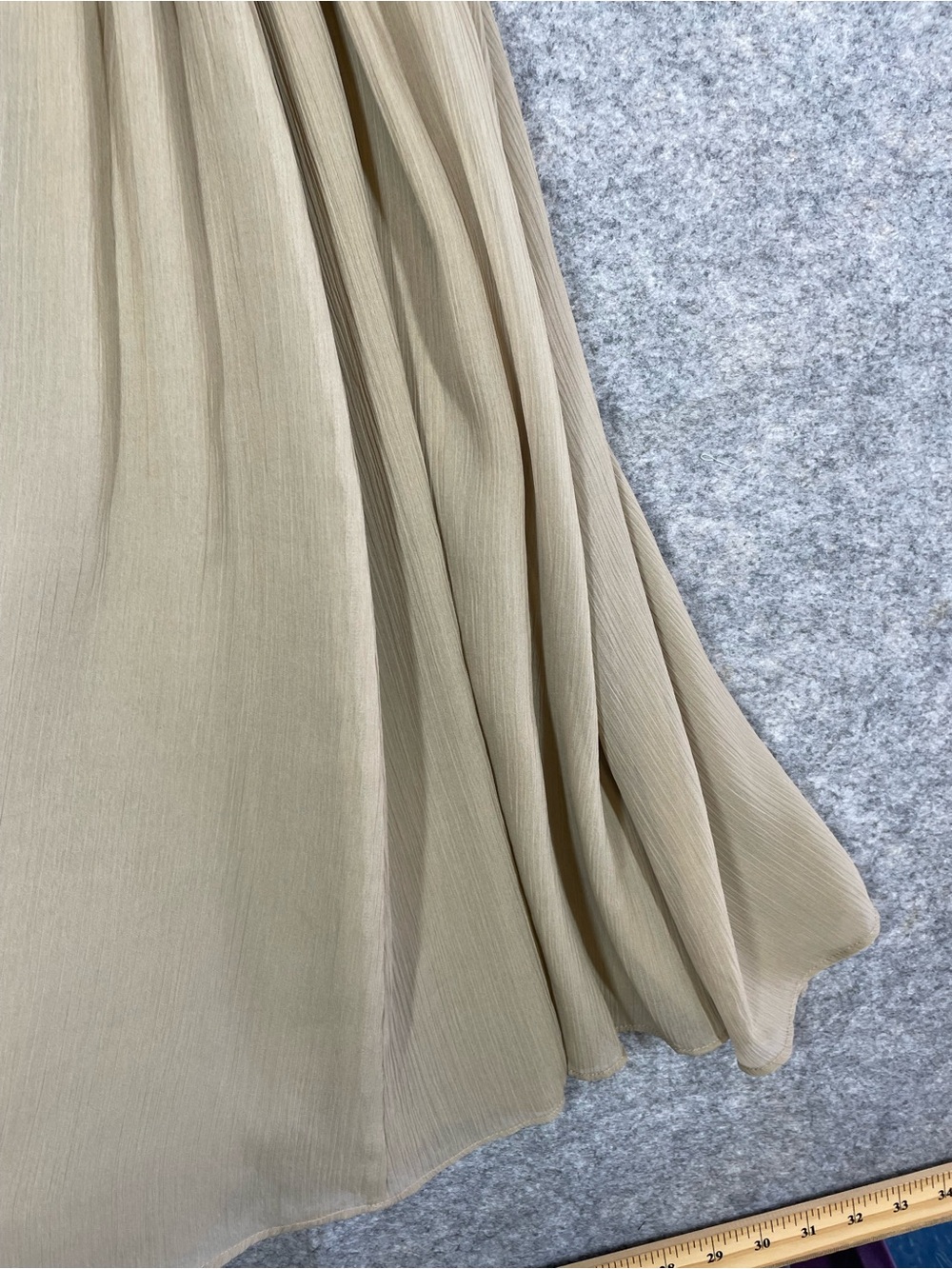 Anthropologie Moulinette Soeurs Beaded Chiffon Dress 6 Taupe Grecian Boho Tunic - Picture 7 of 16